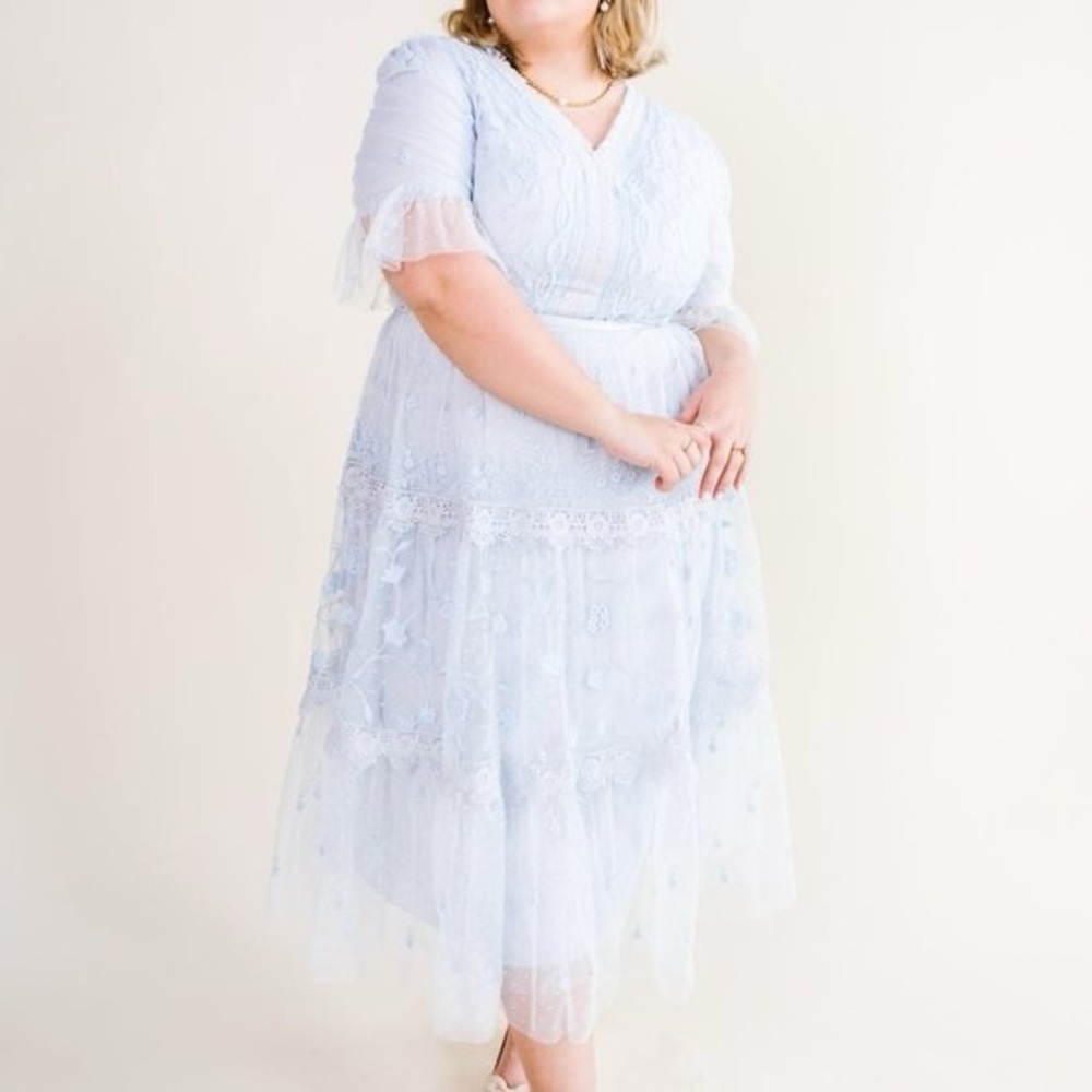 Ivy City Co Jules Dress in Baby Blue - Medium NWT